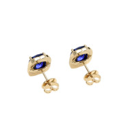 2.89 Ct.Tw. Blue Sapphire Earrings, 14K Yellow Gold 4