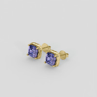 <span>4.71</span> <span class="tooltip-light">Ct.Tw.<span class="tooltiptext">Total Carat Weight</span></span> Violetish Blue Tanzanite Earrings, 14K Yellow Gold 3