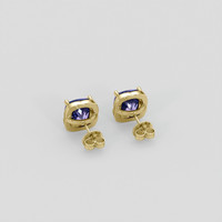 <span>4.71</span>&nbsp;<span class="tooltip-light">Ct.Tw.<span class="tooltiptext">Total Carat Weight</span></span> Violetish Blue Tanzanite Earrings, 14K Yellow Gold 4