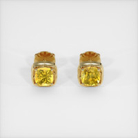 <span>1.44</span>&nbsp;<span class="tooltip-light">Ct.Tw.<span class="tooltiptext">Total Carat Weight</span></span> Sapphire Earrings, 18K Yellow Gold 1