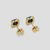 <span>1.24</span>&nbsp;<span class="tooltip-light">Ct.Tw.<span class="tooltiptext">Total Carat Weight</span></span> Blue Sapphire Earrings, 18K Yellow Gold 4