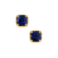 3.07 Ct.Tw. Blue Sapphire Earrings, 18K Yellow Gold 1