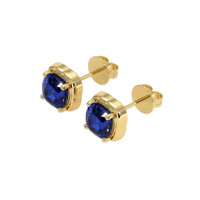 3.07 Ct.Tw. Blue Sapphire Earrings, 18K Yellow Gold 3