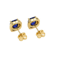 3.07 Ct.Tw. Blue Sapphire Earrings, 18K Yellow Gold 4