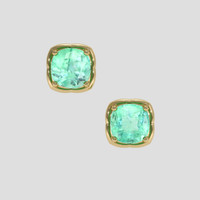 <span>3.07</span> <span class="tooltip-light">Ct.Tw.<span class="tooltiptext">Total Carat Weight</span></span> Emerald Earrings, 18K Yellow Gold 1