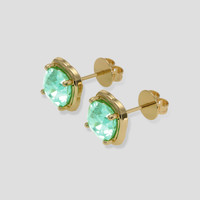 <span>3.07</span> <span class="tooltip-light">Ct.Tw.<span class="tooltiptext">Total Carat Weight</span></span> Emerald Earrings, 18K Yellow Gold 3