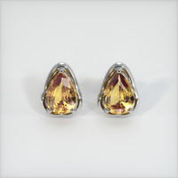<span>2.79</span> <span class="tooltip-light">Ct.Tw.<span class="tooltiptext">Total Carat Weight</span></span> Yellowish Brown Sapphire Earrings, Platinum 950 1