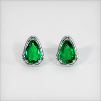 <span>3.50</span>&nbsp;<span class="tooltip-light">Ct.Tw.<span class="tooltiptext">Total Carat Weight</span></span> Emerald Earrings, Platinum 950 1