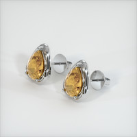 <span>2.79</span> <span class="tooltip-light">Ct.Tw.<span class="tooltiptext">Total Carat Weight</span></span> Yellowish Brown Sapphire Earrings, 14K White Gold 2