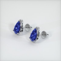 <span>4.91</span>&nbsp;<span class="tooltip-light">Ct.Tw.<span class="tooltiptext">Total Carat Weight</span></span> Blue Sapphire Earrings, 18K White Gold 2