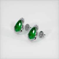 <span>3.50</span>&nbsp;<span class="tooltip-light">Ct.Tw.<span class="tooltiptext">Total Carat Weight</span></span> Emerald Earrings, 18K White Gold 2