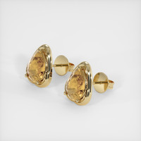 <span>2.79</span>&nbsp;<span class="tooltip-light">Ct.Tw.<span class="tooltiptext">Total Carat Weight</span></span> Yellowish Brown Sapphire Earrings, 14K Yellow Gold 2