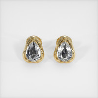 <span>0.82</span>&nbsp;<span class="tooltip-light">Ct.Tw.<span class="tooltiptext">Total Carat Weight</span></span> White Sapphire Earrings, 18K Yellow Gold 1
