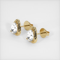 <span>0.82</span>&nbsp;<span class="tooltip-light">Ct.Tw.<span class="tooltiptext">Total Carat Weight</span></span> White Sapphire Earrings, 18K Yellow Gold 2