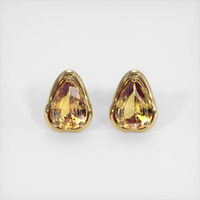 <span>2.79</span>&nbsp;<span class="tooltip-light">Ct.Tw.<span class="tooltiptext">Total Carat Weight</span></span> Yellowish Brown Sapphire Earrings, 18K Yellow Gold 1