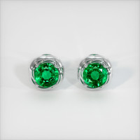 <span>1.88</span>&nbsp;<span class="tooltip-light">Ct.Tw.<span class="tooltiptext">Total Carat Weight</span></span> Emerald Earrings, Platinum 950 1