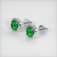<span>1.44</span>&nbsp;<span class="tooltip-light">Ct.Tw.<span class="tooltiptext">Total Carat Weight</span></span> Emerald Earrings, Platinum 950 2