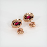 <span>2.28</span> <span class="tooltip-light">Ct.Tw.<span class="tooltiptext">Total Carat Weight</span></span> Ruby Earrings, 14K Rose Gold 4