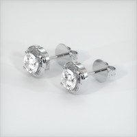 1.13 Ct.Tw. White Sapphire Earrings, 14K White Gold 2