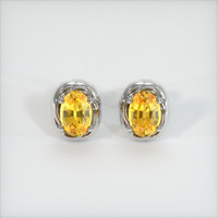 <span>1.14</span>&nbsp;<span class="tooltip-light">Ct.Tw.<span class="tooltiptext">Total Carat Weight</span></span> Sapphire Earrings, 18K White Gold 1