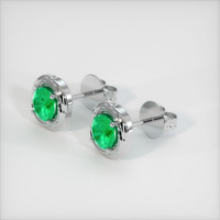 Emerald Earrings 0.79 Ct.Tw.Total Carat Weight, 18K White Gold Preview