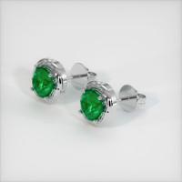 <span>1.88</span>&nbsp;<span class="tooltip-light">Ct.Tw.<span class="tooltiptext">Total Carat Weight</span></span> Emerald Earrings, 18K White Gold 2