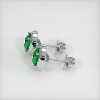 <span>1.44</span>&nbsp;<span class="tooltip-light">Ct.Tw.<span class="tooltiptext">Total Carat Weight</span></span> Emerald Earrings, 18K White Gold 3