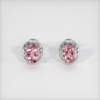 2.06 Ct.Tw. Gemstone Earrings, 18K White Gold 1