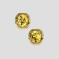 <span>7.17</span> <span class="tooltip-light">Ct.Tw.<span class="tooltiptext">Total Carat Weight</span></span> Yellow Sapphire Earrings, 14K Yellow Gold 1