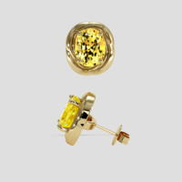 <span>7.17</span>&nbsp;<span class="tooltip-light">Ct.Tw.<span class="tooltiptext">Total Carat Weight</span></span> Yellow Sapphire Earrings, 14K Yellow Gold 2