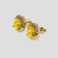 <span>7.17</span> <span class="tooltip-light">Ct.Tw.<span class="tooltiptext">Total Carat Weight</span></span> Yellow Sapphire Earrings, 14K Yellow Gold 3