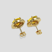 <span>7.17</span> <span class="tooltip-light">Ct.Tw.<span class="tooltiptext">Total Carat Weight</span></span> Yellow Sapphire Earrings, 14K Yellow Gold 4