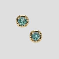 <span>1.95</span> <span class="tooltip-light">Ct.Tw.<span class="tooltiptext">Total Carat Weight</span></span> Bluish Green Sapphire Earrings, 14K Yellow Gold 1