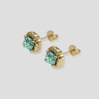 <span>1.95</span> <span class="tooltip-light">Ct.Tw.<span class="tooltiptext">Total Carat Weight</span></span> Bluish Green Sapphire Earrings, 14K Yellow Gold 3