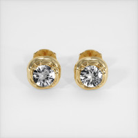 1.13 Ct.Tw. White Sapphire Earrings, 14K Yellow Gold 1