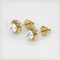 1.13 Ct.Tw. White Sapphire Earrings, 14K Yellow Gold 2