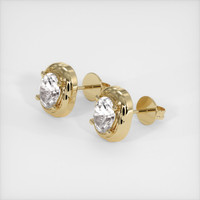 2.48 Ct.Tw. White Sapphire Earrings, 14K Yellow Gold 2