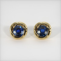 3.42 Ct.Tw. Blue Sapphire Earrings, 14K Yellow Gold 1