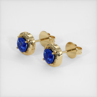 2.82 Ct.Tw. Blue Sapphire Earrings, 14K Yellow Gold 2