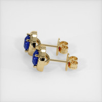 2.82 Ct.Tw. Blue Sapphire Earrings, 14K Yellow Gold 3