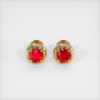 <span>0.98</span>&nbsp;<span class="tooltip-light">Ct.Tw.<span class="tooltiptext">Total Carat Weight</span></span> Ruby Earrings, 14K Yellow Gold 1