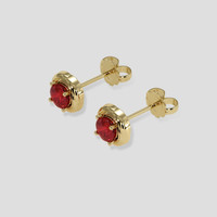 <span>1.10</span> <span class="tooltip-light">Ct.Tw.<span class="tooltiptext">Total Carat Weight</span></span> Ruby Earrings, 14K Yellow Gold 3