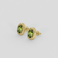 <span>1.72</span> <span class="tooltip-light">Ct.Tw.<span class="tooltiptext">Total Carat Weight</span></span> Yellowish Green Sapphire Earrings, 14K Yellow Gold 3