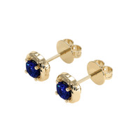 0.65 Ct.Tw. Blue Sapphire Earrings, 14K Yellow Gold 3