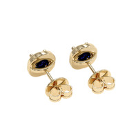 0.65 Ct.Tw. Blue Sapphire Earrings, 14K Yellow Gold 4