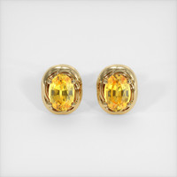 <span>1.14</span>&nbsp;<span class="tooltip-light">Ct.Tw.<span class="tooltiptext">Total Carat Weight</span></span> Sapphire Earrings, 18K Yellow Gold 1