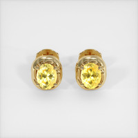<span>0.86</span>&nbsp;<span class="tooltip-light">Ct.Tw.<span class="tooltiptext">Total Carat Weight</span></span> Sapphire Earrings, 18K Yellow Gold 1