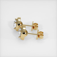 1.13 Ct.Tw. White Sapphire Earrings, 18K Yellow Gold 3