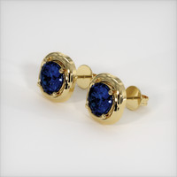 <span>3.42</span>&nbsp;<span class="tooltip-light">Ct.Tw.<span class="tooltiptext">Total Carat Weight</span></span> Sapphire Earrings, 18K Yellow Gold 2