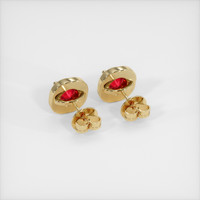<span>0.98</span>&nbsp;<span class="tooltip-light">Ct.Tw.<span class="tooltiptext">Total Carat Weight</span></span> Ruby Earrings, 18K Yellow Gold 4